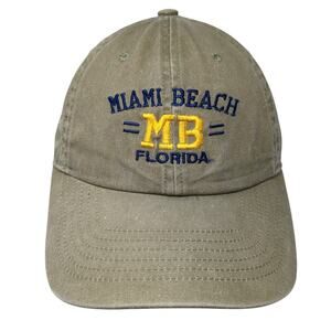 Miami Beach Florida Slideback Baseball Cap Green OS Adjustable South Athletics